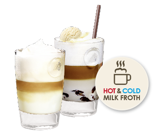 Hot and cold frothed milk