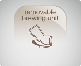 Brewing unit can be removed at the side